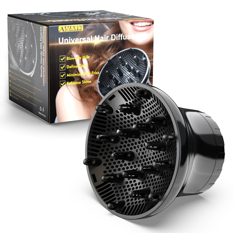 Hair Dryer Diffuser Attachment with 360 Airflow and Frizz Control for Curly and Wavy Hair