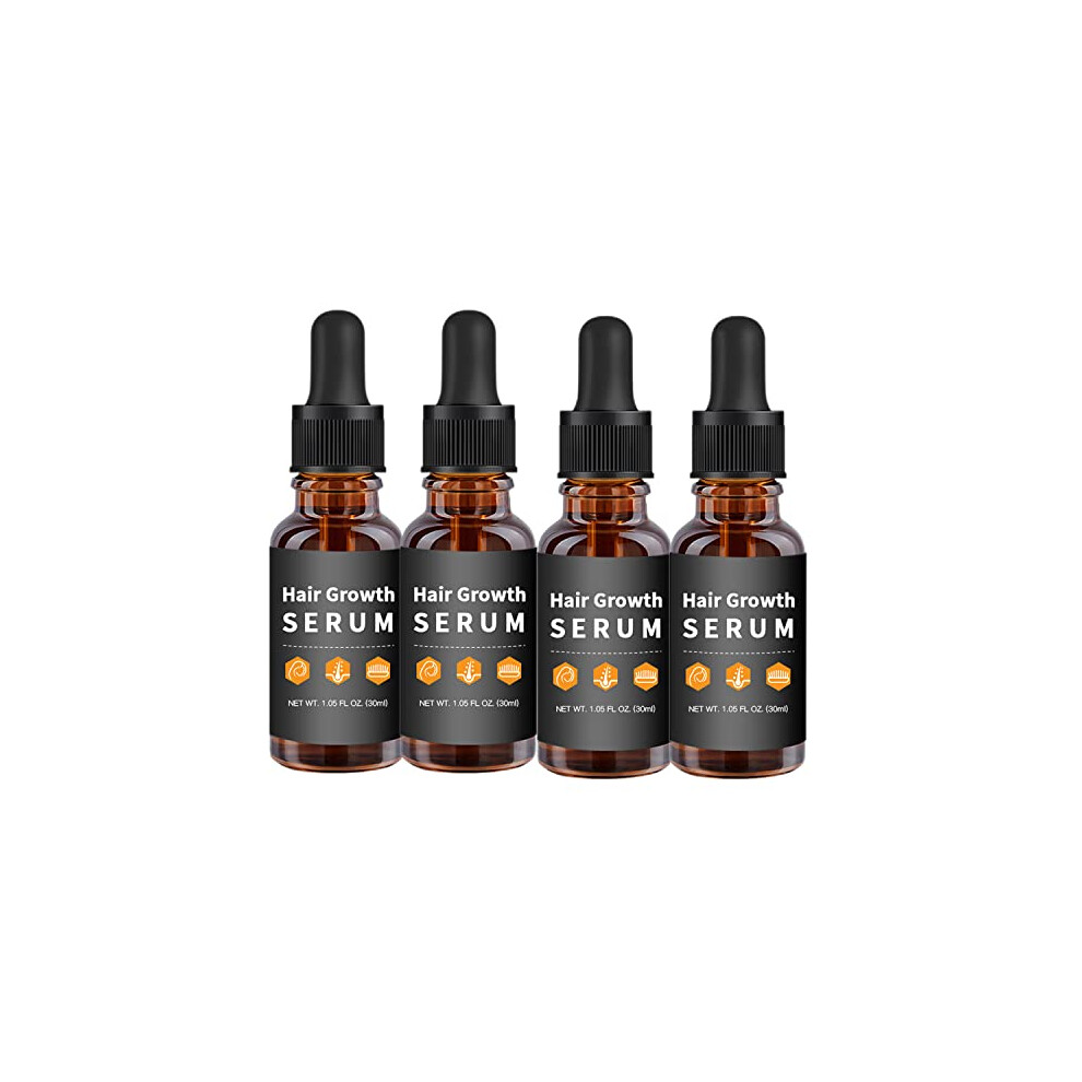 Black Hair Growth Serum And Scalp Treatment 30Ml Set For Thicker Fuller Hair Loss Regrowth, 4 Pcs