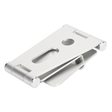 In hoogte verstelbare metalen telefoonstandaard met oplaadopening, universele compatibiliteit, milieuvriendelijke materialen, compact formaat,