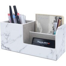 Multifunctionele tissueboxhouder voor kantoor- of thuisgebruik, moderne bureau-organizer met verstelbare opbergvakken, gemaakt van duurzaam PU-leer.