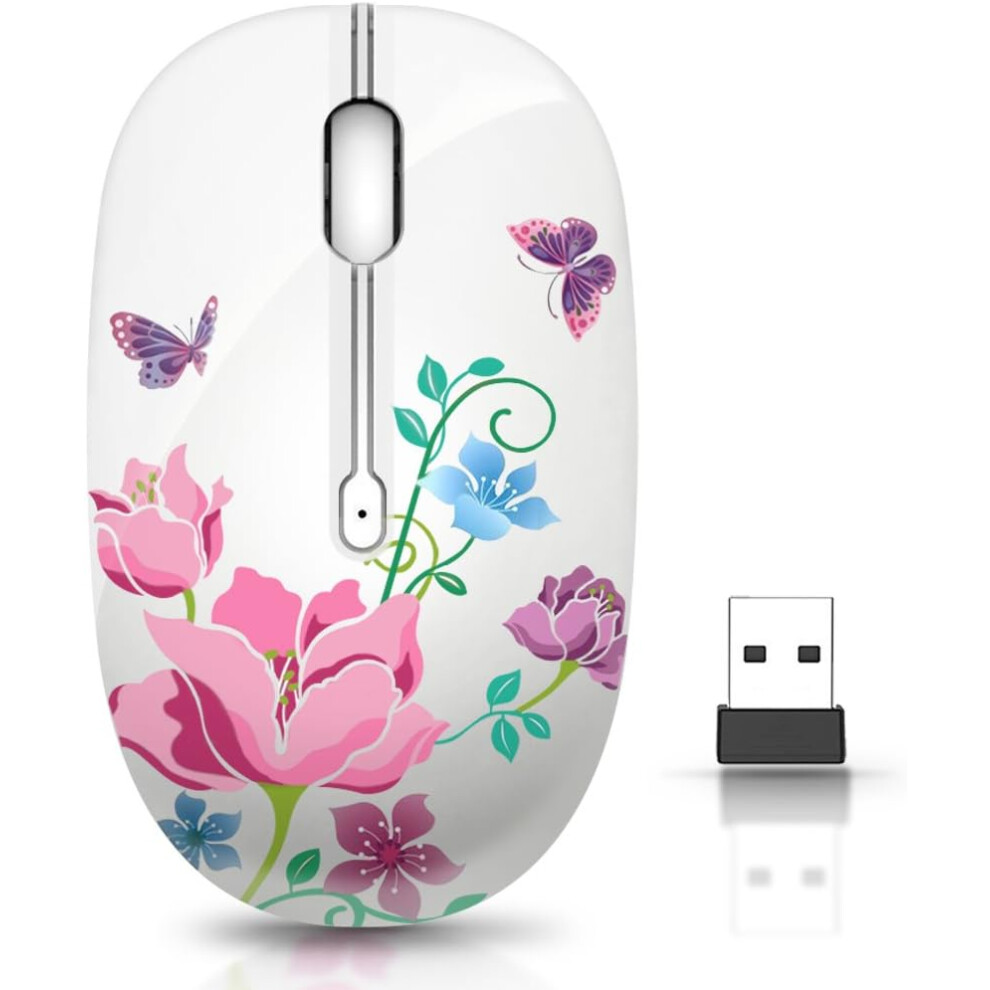 Stylish Wireless Mouse, 2.4Ghz Wireless Transmission Guarantees A Reliable Connection Up To 10 Meters, Silent Mouse Operation Keeps Distractions To A 9176269712686