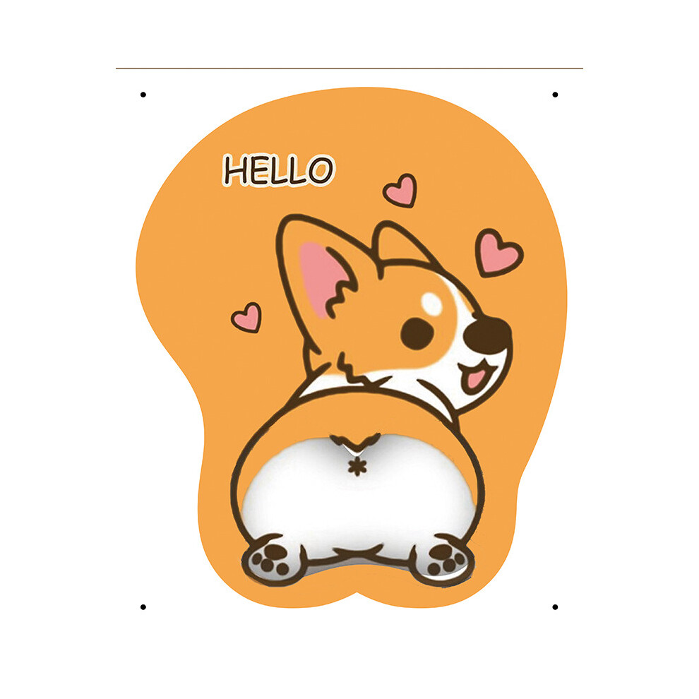 Ergonomic Mouse Pad With Gel Wrist Support, Perfect For Office And Gaming, Smooth Surface Facilitates Effortless Gliding, Cute Corgi Pattern Adds Joy 9176269711917