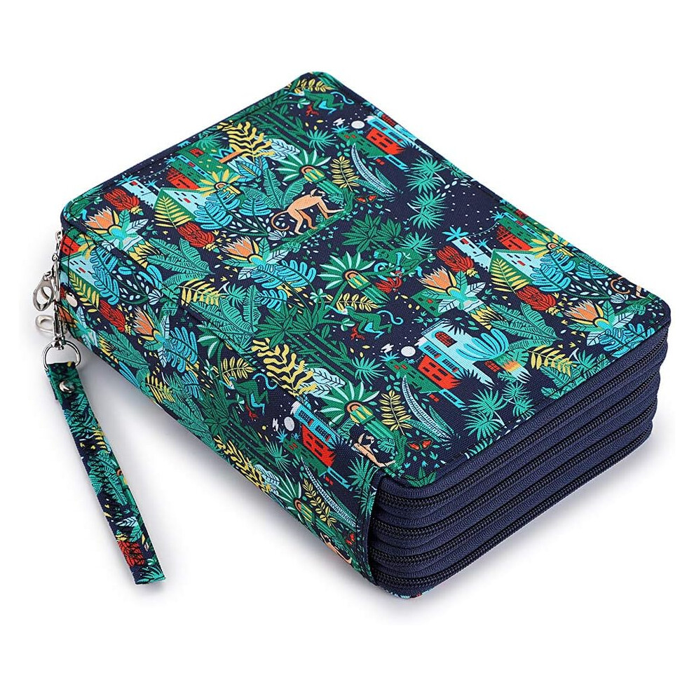 Art Supplies Organizer With Removable Handle, Colored Pencil Case For Artists Featuring Multi-Layer Design And Individual Elastic Slots, Versatile Sto 9176269576622