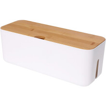 Kabelorganizer voor thuis en op het bureau, stevige en duurzame minimalistische doos voor het netjes wegwerken van kabels, inclusief stekkerdoos met