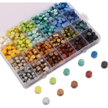 Hexagon Wax Seal Beads For Wedding Invitations, Letter Wax Seal Kit With Wax Spoon, Easy To Melt And Quick To Dry (600Pcs)