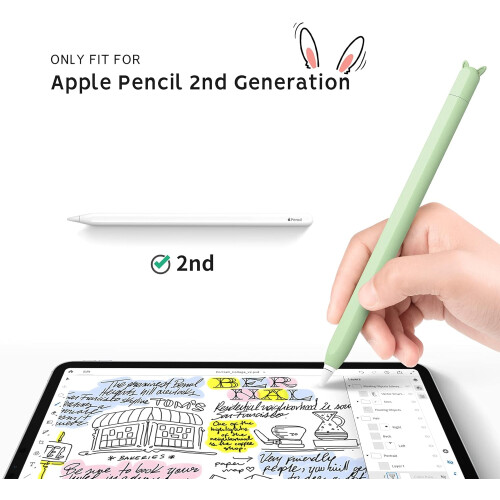 Θήκη αυτιών από σιλικόνη για Apple Pencil 2ης γενιάς, εργονομικός σχεδιασμός, 1