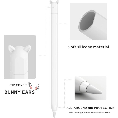 Θήκη αυτιών από σιλικόνη για Apple Pencil 2ης γενιάς, εργονομικός σχεδιασμός, 2
