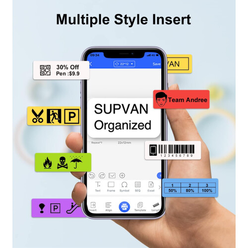 Handheld Mini Label Maker, Thermal Printer for Customizable Labels, App Customization with Multipurpose Use, High Resolution Printing for Home Kitchen 2