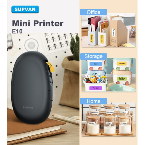 Multipurpose Mini Label Maker, Bluetooth Label Maker with App Customization, High Resolution Printing for Home Office Organization, Inkless Printing, 1