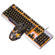 Competitieve gamingapparatuur, paneel van geborsteld aluminiumlegering, ergonomische polssteun, instelbare DPI in vier niveaus,