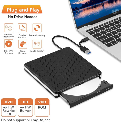 External CD DVD Drive, Wide Compatibility Ensures Seamless Integration, High-speed Data Transfer Supports Fast Reading And Writing 1