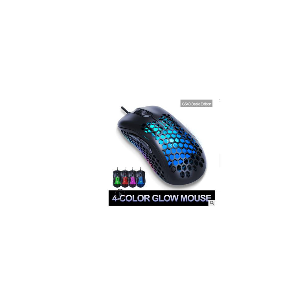 O-shaped Honeycomb Shell, Ultralight 6400 DPI Adjustable, 26 RGB Backlight Effects, Premium Plastic Lightweight Gaming Mouse, Ergonomic Symmetric Desi