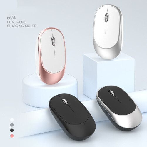 Αθόρυβο ασύρματο ποντίκι, ποντίκι Bluetooth με διπλή λειτουργία, εξαιρετικά λεπτό, 1