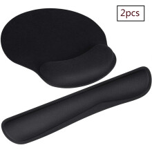 Antislip muismat met PU-onderkant, ergonomische polssteun met comfortabele gelvulling, microvezeloppervlak voor soepele bewegingen, ideaal ter