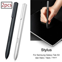 Lápiz óptico de alta sensibilidad, juego de 2 lápices S Pen antihuellas para Samsung Galaxy Tab S3T820T825, blanco y negro, punta de precisión