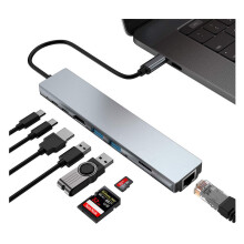 Veelzijdige USB-hub, 7-in-1 USB-C-dockingstation voor ongeëvenaarde gegevensoverdrachtssnelheid en brede compatibiliteit, behuizing van