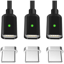 Magnetisk laddningskabel för Lightning-enheter, bred kompatibilitet med snabbladdning och dataöverföring, militärklassat material, 1M flätad