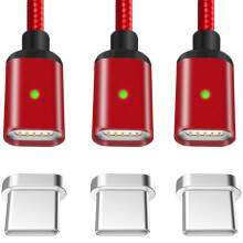 Wide Compatibility Magnetic Charger for Lightning Devices, Nylon Braided Military Grade Material 1M Fast Charging Cable with Durability, Starter Kit f