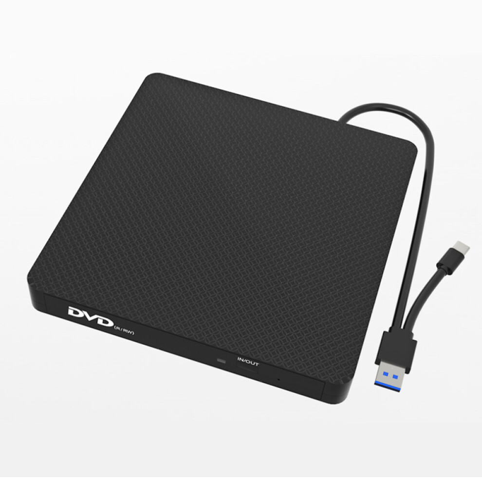 Stylish Wavy Appearance External Dvd Drive For Laptop, Usb 3.0 With Type-C, Portable Cd Dvd +/-Rw Burner, Cd Rom Reader Writer Disk Duplicator, Slim A 9176269580407