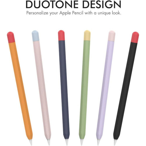 Διπλή προστατευτική θήκη σιλικόνης για το Apple Pencil 1ης γενιάς, εργονομική 2