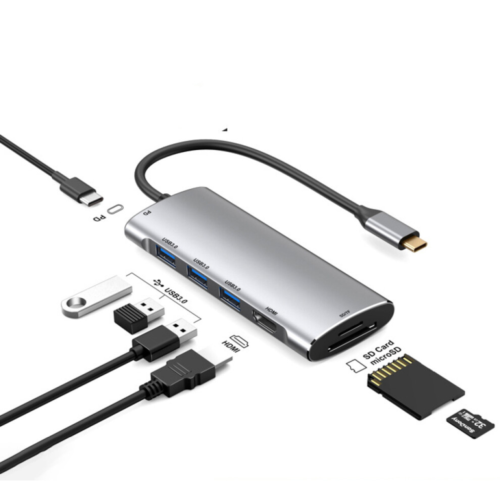 Versatile Multiport Adapter, 7-In-1 High-Resolution Video Connector For Seamless Work And Entertainment Solutions 9176269580452