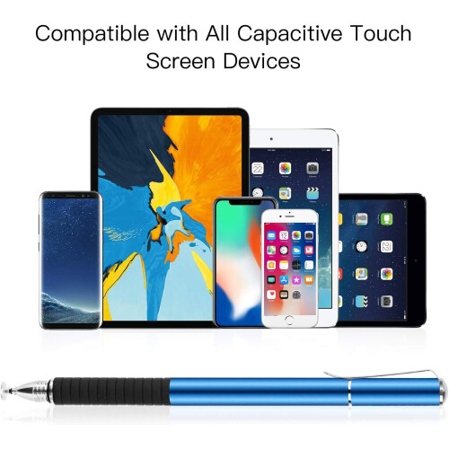 Penne stilo universali per iPhone, iPad, Android, disco trasparente di precisione con cappuccio magnetico e punta antigraffio, serie ad alta 2