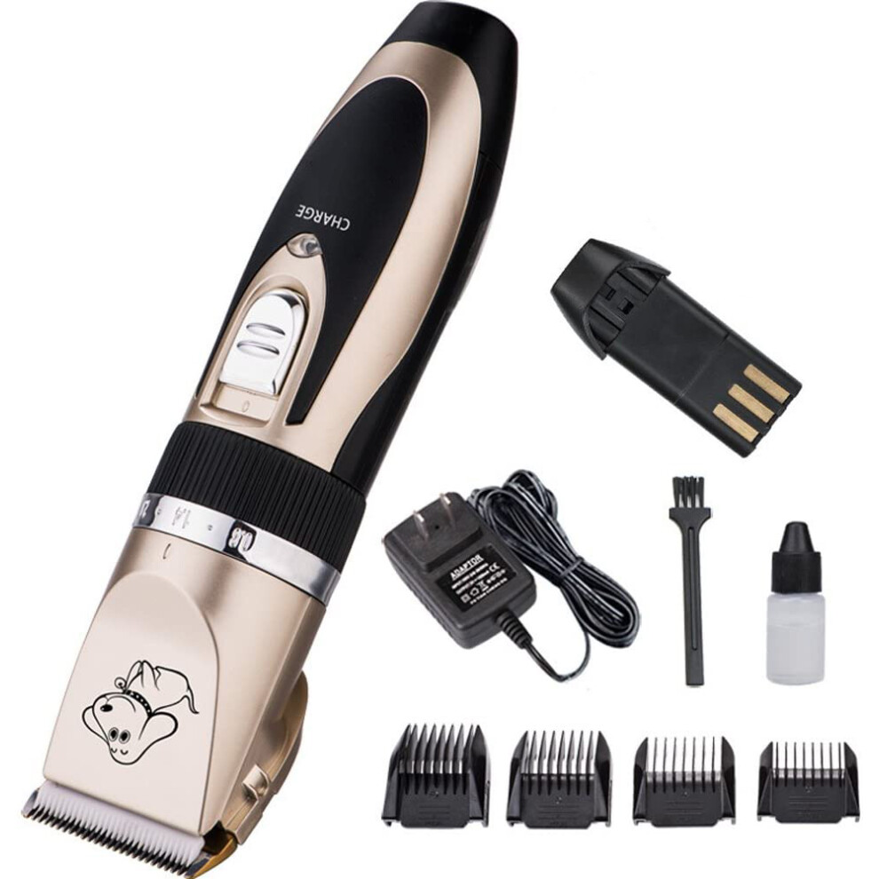 Pet Grooming Kit, Rechargeable Cordless Quiet Hair Clippers, Low Noise & Strong Power Ensures A Calming Experience, Stainless Steel Fixed Blade Provid 9147006092866