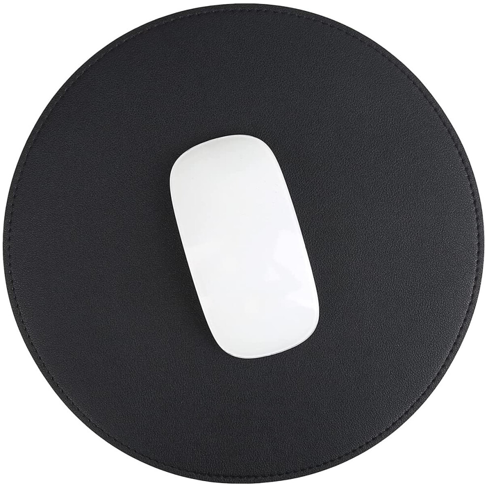 Stitched Edge Pu Leather Mousepad, Easy Cleaning Maintains Fresh Look, Smooth Surface Enhances Gaming And Work Efficiency (8.66" 9176269720377