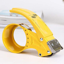 Robuuste verzendtape dispenser, snel en efficiënt verpakkingsgereedschap met anti-terugloopmes voor het voorkomen van snijverlies, geel, metalen