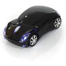 Plug-and-play muis in cartoonautovorm met 2,4 GHz digitale draadloze technologie, energiebesparende modus, ingebouwd compartiment voor USB-ontvanger,