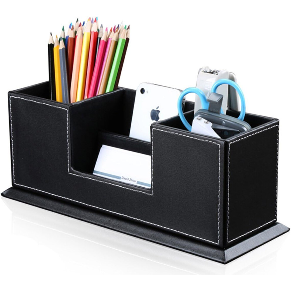 Sophisticated Desk Organizer, High Quality Pu Material Offers Sturdy And Reliable Storage, Functional Design Helps Maintain A Neat Work Environment 9147006954898