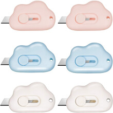 Mini couteaux utilitaires mignons en forme de nuage, ouvre-emballage de sécurité avec lame rétractable pour la maison, le bureau et l'école