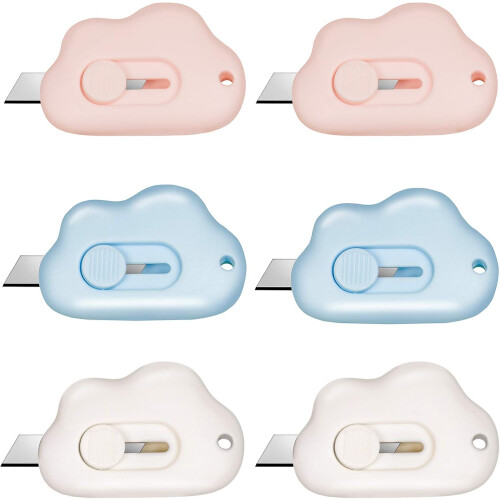 Cloud Shaped Mini Utility Knives, Multi-Use Cutter With Adjustable Blade Length For Precision Cutting