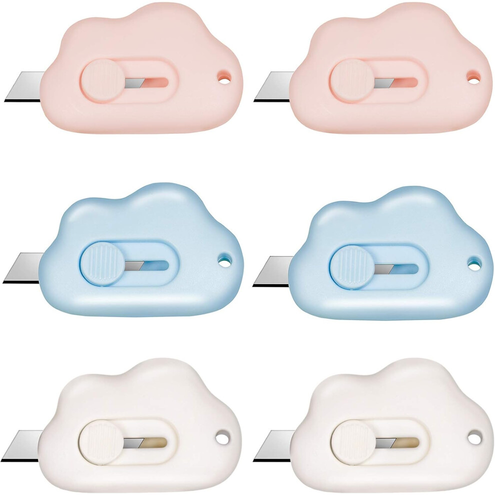 Cute Cloud Shaped Mini Utility Knives, Safety Package Opener With Retractable Blade For Home Office School Use 9176269583217