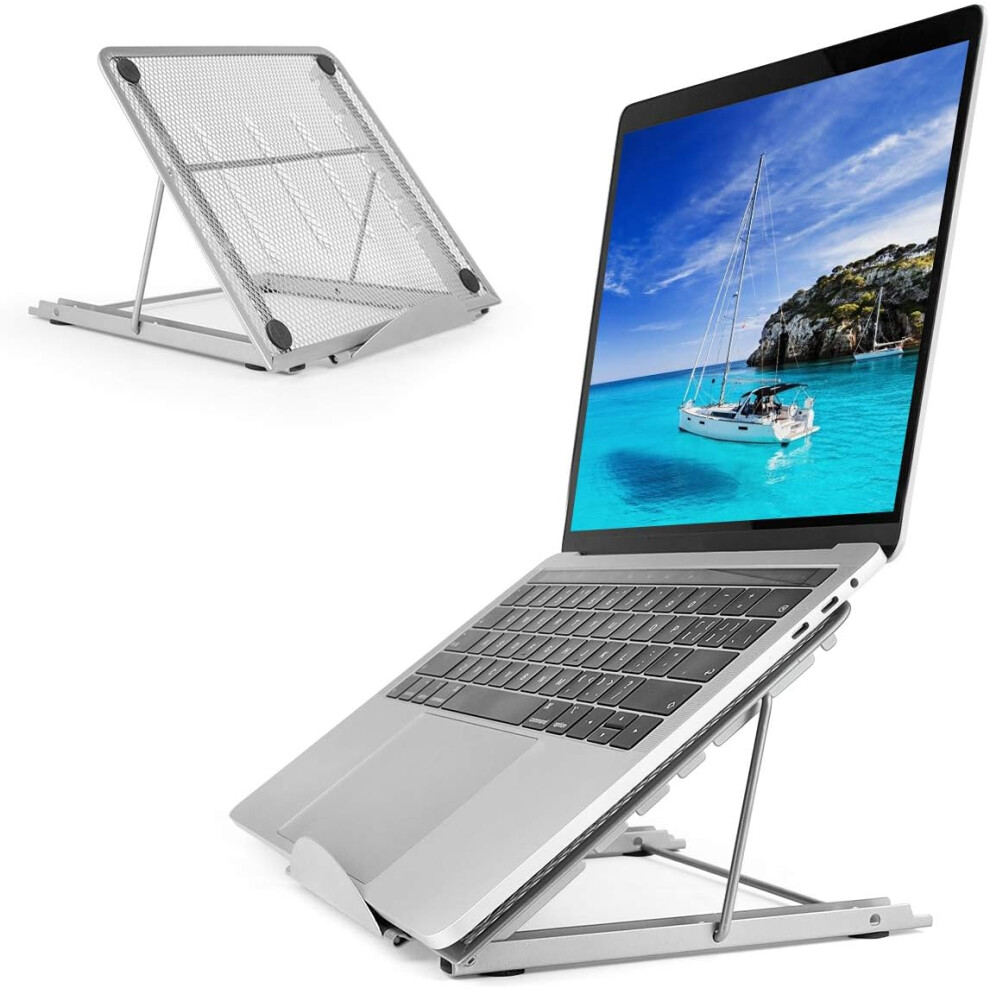 Adjustable Laptop Stand For 7-14 Inch Laptops, Ergonomic Portable Stand Facilitating Heat Dissipation And Promoting Healthy Posture Silver 9147006095058