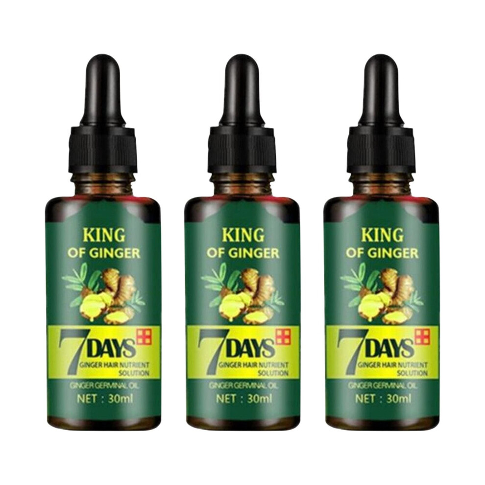 Hair Growth Serum Ginger Hair Regrowth Oil Thicker Fuller Hair Herbal Treatment 30ml 3PCS