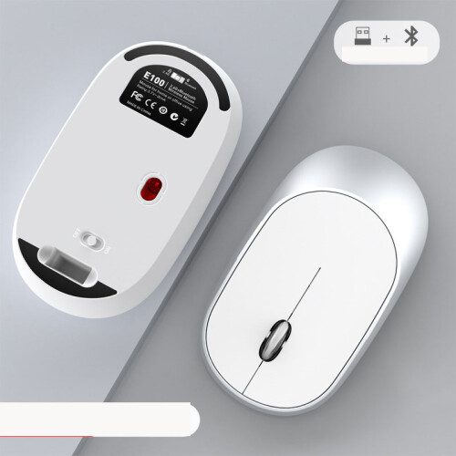 Αθόρυβο ασύρματο ποντίκι, ποντίκι Bluetooth με διπλή λειτουργία, εξαιρετικά λεπτό,