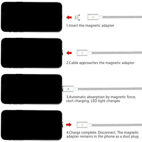 Μαγνητικό καλώδιο φόρτισης για συσκευές Lightning, ευρεία συμβατότητα με γρήγορη 1
