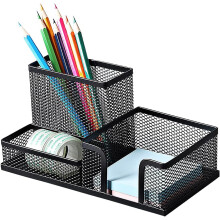 Bureau-organizer met antislipbodem, stijlvolle pennenhouder van gaas voor thuis, kantoor en school, met houders voor post-it-briefjes,