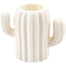 Leuke cactus pennenhouder, ruimtebesparende bureauaccessoire voor kantoordecoratie, 13,5 x 11,5 cm, hoogwaardig plastic, perfect voor het organiseren