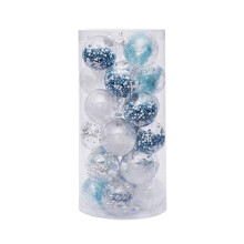 YiFudd Transparente Weihnachtskugeln, Set, Weihnachtsbaum, bunte Kunststoffkugeln, Anhänger, 6 cm, 24 Stück