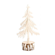 Mini-Weihnachtsbaumschmuck im europäischen Stil, raffinierte weiße Tisch-Weihnachtsbaumdekorationen