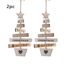 YgkuHd Weihnachtsdekorationen, Christbaumschmuck aus Holz, farbige Holzbuchstaben, Christbaumanhänger (2 Stück), Sonderangebot