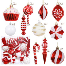 Weihnachtsgeschenke im Ausverkauf: Gnobogi Set mit 24 kleinen Weihnachtsbaumkugeln, Weihnachtsdekorationen