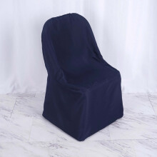 Efavormart5PCS Funda para silla plegable de lino y poliéster azul marino, funda para silla de comedor, ideal para bodas, fiestas, eventos, banquetes