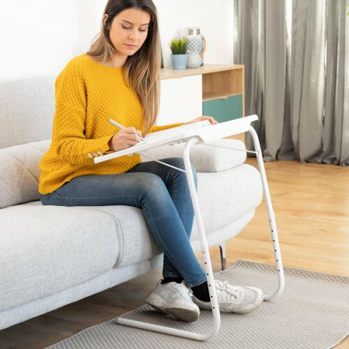 Folding Table: Adjustable Height, Angles & Versatile White 1