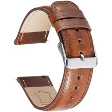 Echtes Lederarmband mit Schnellverschluss, braunes Armband, 20 mm