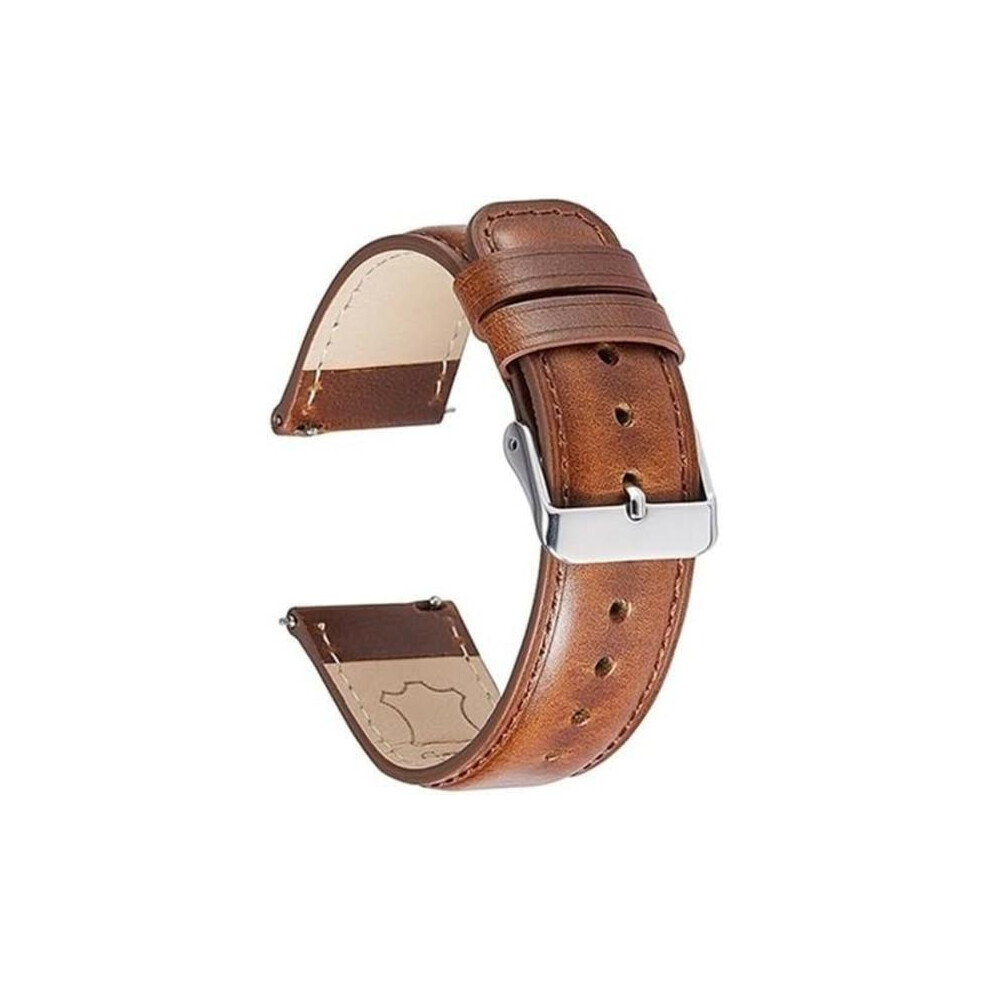 Genuine Leather Watch Strap Quick Release Bracelet Genuine Leather Watch Strap - 20Mm Brown 9773935535626