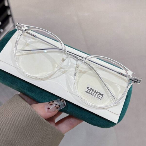 Blaulichtfilterbrille, runde Brille, transparent