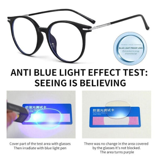 Blaulichtfilterbrille, runde Brille, transparent 2